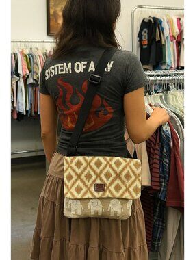 Aerryel & Perymon Unique Elephant Print Messenger Satchel Bag Adjustable Strap